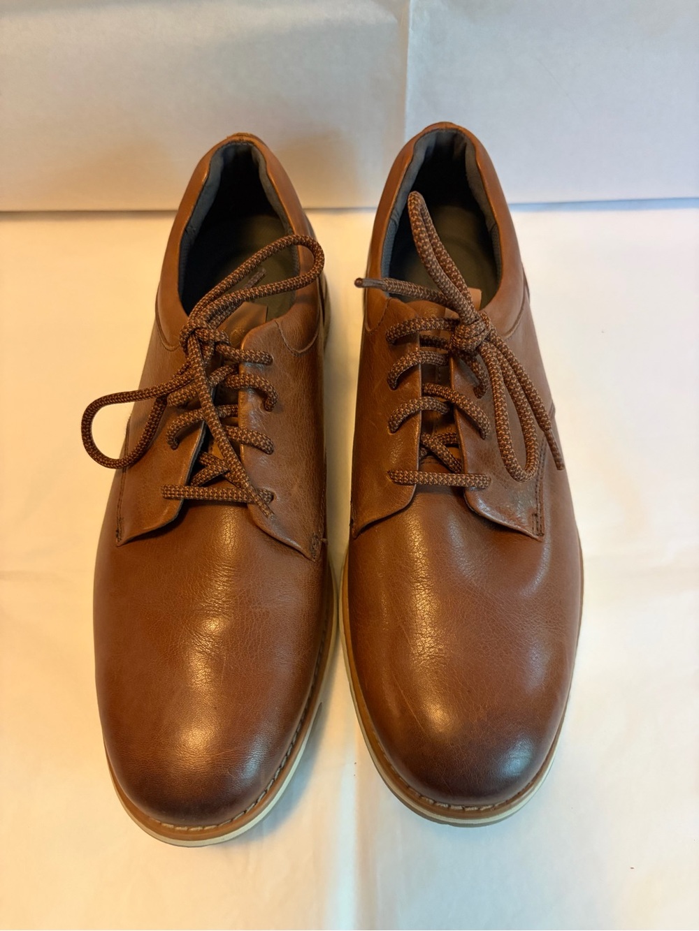 Men’s Hush Puppies Tan Brown Leather Derby Shoes
